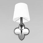 Бра с белым текстильным абажуром и декоративным основанием в виде четырехлистника с зеркальной вставкой Vitorino варинант исполнения - 10 | Loft Concept в Рязани