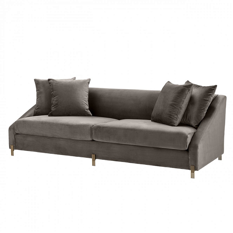 Диван Eichholtz Sofa Candice grey Серый Латунь Диван Eichholtz Sofa Candice grey Серый Латунь в Рязани | Loft Concept