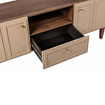 ТВ-тумба бежевая из массива бука с 2-мя дверками и ящиком Wenge Light варинант исполнения - 4 | Loft Concept в Рязани