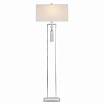 Торшер с прямоугольным тканевым абажуром на белом мраморном основании Silver Threads варинант исполнения - 1 | Loft Concept в Рязани