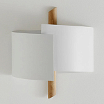 Бра из металла и дерева Ruell White Metal Wooden Wall Lamp варинант исполнения - 2 | Loft Concept в Рязани