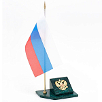 Флагшток с гербом России из натурального камня змеевик Stone Flagpole варинант исполнения - 2 | Loft Concept в Рязани