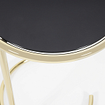 Приставной столик на золотистом основании с черной столешницей Noir варинант исполнения - 2 | Loft Concept в Рязани