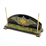 Настольный письменный набор из змеевика с гербом РФ Successful Leader варинант исполнения - 2 | Loft Concept в Рязани