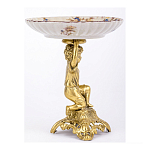 Чаша с цветочным орнаментом на ножке в виде бронзового ангела Eden Garden варинант исполнения - 2 | Loft Concept в Рязани