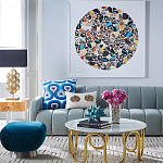 Дизайнерский журнальный столик чёрный с круглой столешницей Arycy варинант исполнения - 1 | Loft Concept в Рязани