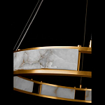 Люстра в виде кольца из натурального камня Golden Alavastor варинант исполнения - 3 | Loft Concept в Рязани
