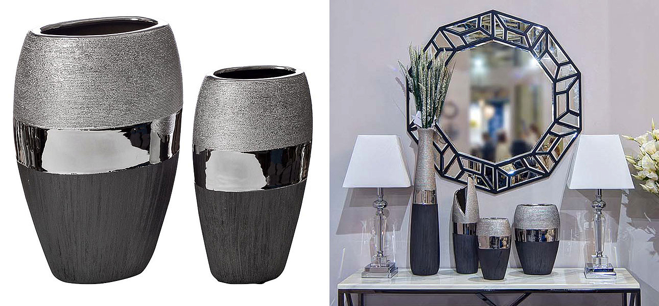Ваза Maelis black and silver Ваза Maelis black and silver - Loft-Concept в Рязани