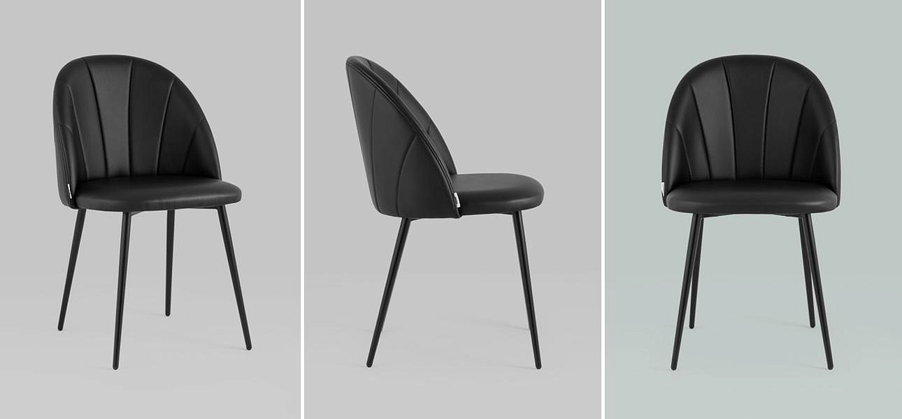 Стул Balsari S Chair Черная Экокожа Стул Balsari S Chair Черная Экокожа - Loft-Concept в Рязани