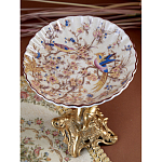 Чаша с цветочным орнаментом на ножке в виде бронзового ангела Eden Garden варинант исполнения - 7 | Loft Concept в Рязани