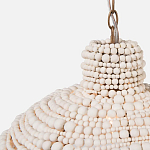Подвесной светильник в виде купола декорированный белыми деревянными бусинами White Wooden Beads Hanging Lamp варинант исполнения - 2 | Loft Concept в Рязани