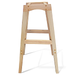 Барный стул со спинкой на 4-х деревянных ножках Синий Велюр Ava Charm варинант исполнения - 6 | Loft Concept в Рязани