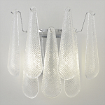 Бра с подвесками из рифленного стекла в форме капель на основании цвета хром Textured Glass варинант исполнения - 5 | Loft Concept в Рязани