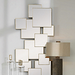 Золотое зеркальное панно из зеркальных квадратов Overlapping варинант исполнения - 3 | Loft Concept в Рязани