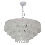 Люстра подвесная круглая с молочными стеклянными подвесками в форме капель Droplet Chandelier варинант исполнения - 1 | Loft Concept в Рязани