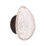 Бра с прозрачным рельефным плафоном на черном металлическом основании Iona варинант исполнения - 1 | Loft Concept в Рязани