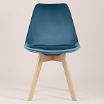 Стул с мягким велюровым сиденьем Arvika Blue варинант исполнения - 3 | Loft Concept в Рязани