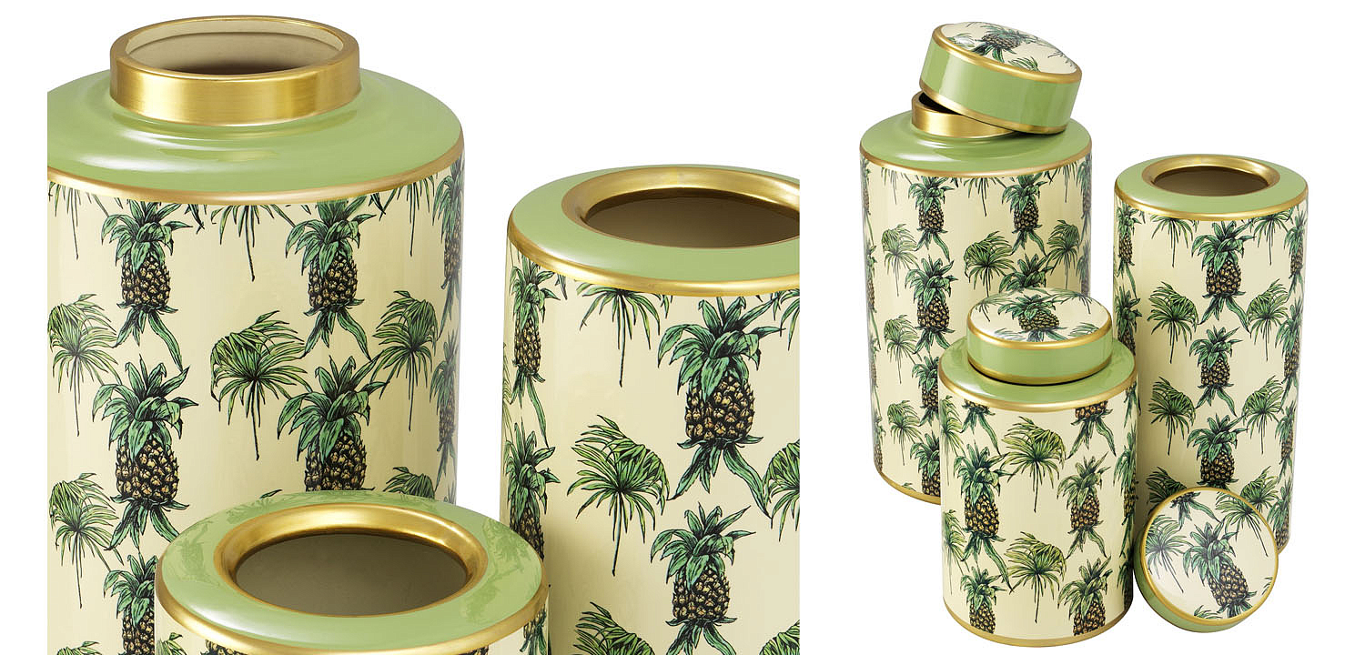 Комплект Ваз Eichholtz JAR PINEAPPLE SET OF 3 Комплект Ваз Eichholtz JAR PINEAPPLE SET OF 3 - Loft-Concept в Рязани