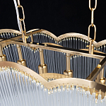 Люстра прямоугольная на цепях с прозрачными трубками и волнистым краем Nembus варинант исполнения - 9 | Loft Concept в Рязани