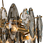 Люстра подвесная с овальными подвесками из стекла дымчатого цвета Harlow Crystal Round варинант исполнения - 2 | Loft Concept в Рязани