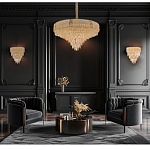 Люстра с каскадом из прозрачного хрусталя Constant Sparks варинант исполнения - 16 | Loft Concept в Рязани