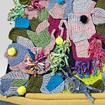 Ковер разноцветный из джинсовой одежды и армейских палаток Upcycling варинант исполнения - 3 | Loft Concept в Рязани