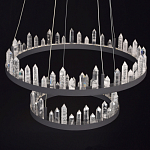 Люстра с двумя кольцами черного цвета с хрустальными элементами QUARTZ CRYSTAL варинант исполнения - 4 | Loft Concept в Рязани