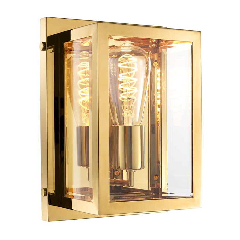 Бра Eichholtz Wall Lamp Odeon Gold Глянцевое золото Прозрачное Стекло Бра Eichholtz Wall Lamp Odeon Gold Глянцевое золото Прозрачное Стекло в Рязани | Loft Concept