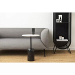 Кофейный столик с белой мраморной столешницей на черном основании Tall Coffee Black and White Table варинант исполнения - 1 | Loft Concept в Рязани