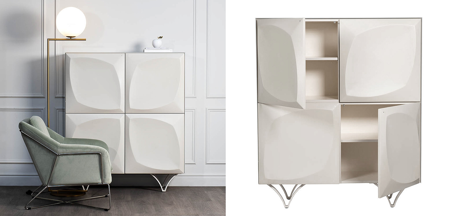 Комод с рельефным фасадом White Orchid Белый Комод с рельефным фасадом White Orchid Белый - Loft-Concept в Рязани