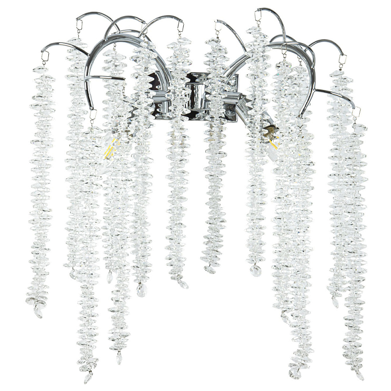 Бра с хрустальными подвесками Bunch of Crystal Berries Silver Wall Lamp Прозрачный Серебряный Бра с хрустальными подвесками Bunch of Crystal Berries Silver Wall Lamp Прозрачный Серебряный в Рязани | Loft Concept