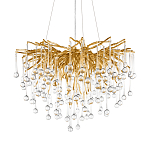 Люстра подвесная с прозрачными стеклянными подвесками в форме капель Диаметр 60 см Droplet Chandelier варинант исполнения - 18 | Loft Concept в Рязани