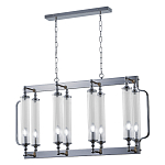 Люстра прямоугольная с 8-ю стеклянными плафонами цилиндрической формы Jeanette варинант исполнения - 3 | Loft Concept в Рязани