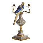 Подсвечникв образе попугая из фарфора с бронзовыми элементами Eden Garden варинант исполнения - 2 | Loft Concept в Рязани