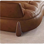 Диван двухместный кожаный с каркасом из массива дерева Medieval Furniture варинант исполнения - 3 | Loft Concept в Рязани