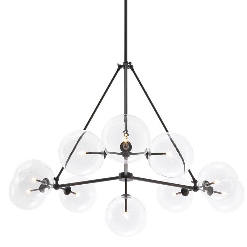 Люстра Chandelier Bermude Bronze Темная бронза Прозрачное Стекло Люстра Chandelier Bermude Bronze Темная бронза Прозрачное Стекло в Рязани | Loft Concept