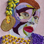 Картина с вышивкой Портрет wall panel People with the yellow ear 4 варинант исполнения - 1 | Loft Concept в Рязани