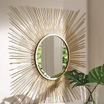 Зеркало-солнце круглое с золотыми лучам Sunrise варинант исполнения - 1 | Loft Concept в Рязани