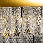 Люстра двухъярусная с золотого цвета и прозрачными подвесками Pettico варинант исполнения - 8 | Loft Concept в Рязани