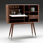 Дизайнерский комод-буфет на высоких ножках с выдвижными ящиками и открытыми полками Joshar варинант исполнения - 3 | Loft Concept в Рязани