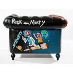 Кресло "Умный Умник" Rick and Morty graffiti chair натуральная кожа  варинант исполнения - 3 | Loft Concept в Рязани