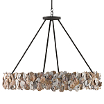 Люстра круглая с абажуром из устричных раковин Sea Ravens варинант исполнения - 3 | Loft Concept в Рязани