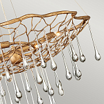 Люстра подвесная золотого цвета с металлическим сетчатым основанием и стеклянными каплевидными подвесками Hinkley варинант исполнения - 4 | Loft Concept в Рязани