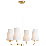 Люстра золотая с белыми тканевыми абажурами Coolness варинант исполнения - 2 | Loft Concept в Рязани