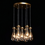 Люстра с 7-ю прозрачными плафонами из стекла в форме капли Lucid Rain  варинант исполнения - 3 | Loft Concept в Рязани