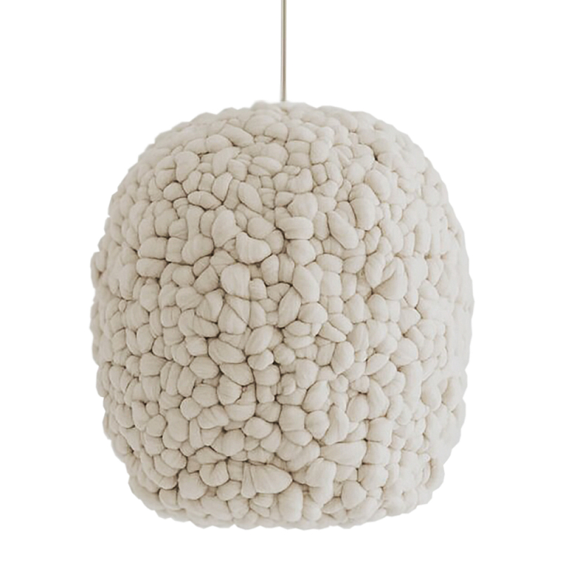 Светильник вязаный из шерсти Wool Lamp Cloud Бежевый Светильник вязаный из шерсти Wool Lamp Cloud Бежевый в Рязани | Loft Concept