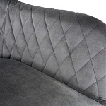 Стул с мягкой серой обивкой из велюра и подъемно-поворотным механизмом на черных колесиках Harper Gray варинант исполнения - 3 | Loft Concept в Рязани