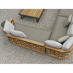 Дизайнерский уличный диван из массива дерева с плетеной спинкой PALINFRASCA Sofa варинант исполнения - 4 | Loft Concept в Рязани