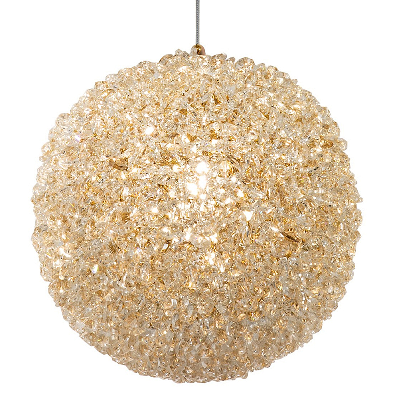 Подвесной хрустальный светильник шарообразной формы Amber Crystal Hanging Light 22 Золотой Прозрачное Стекло Янтарный Подвесной хрустальный светильник шарообразной формы Amber Crystal Hanging Light 22 Золотой Прозрачное Стекло Янтарный в Рязани | Loft Concept