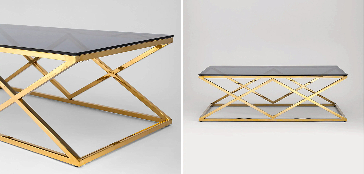 Столик кофейный Geometry Rhombus Gold Столик кофейный Geometry Rhombus Gold - Loft-Concept в Рязани